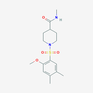 molecular formula C16H24N2O4S B4894536 1-[(2-methoxy-4,5-dimethylphenyl)sulfonyl]-N-methyl-4-piperidinecarboxamide 