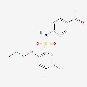 molecular formula C19H23NO4S B4894537 N-(4-acetylphenyl)-4,5-dimethyl-2-propoxybenzenesulfonamide 