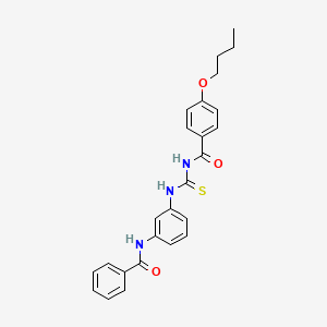 molecular formula C25H25N3O3S B4894540 N-({[3-(benzoylamino)phenyl]amino}carbonothioyl)-4-butoxybenzamide 