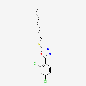 molecular formula C15H18Cl2N2OS B4894556 2-(2,4-dichlorophenyl)-5-(heptylthio)-1,3,4-oxadiazole 