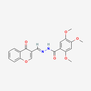 molecular formula C20H18N2O6 B4894569 2,4,5-trimethoxy-N'-[(4-oxo-4H-chromen-3-yl)methylene]benzohydrazide 