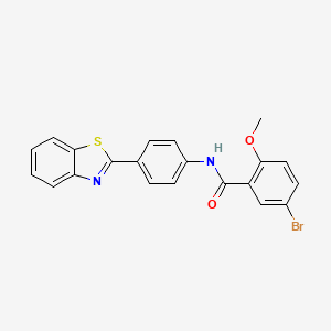 molecular formula C21H15BrN2O2S B4894578 N-[4-(1,3-benzothiazol-2-yl)phenyl]-5-bromo-2-methoxybenzamide 