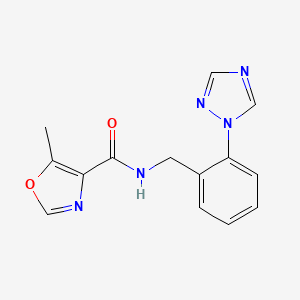 molecular formula C14H13N5O2 B4894594 5-methyl-N-[2-(1H-1,2,4-triazol-1-yl)benzyl]-1,3-oxazole-4-carboxamide 