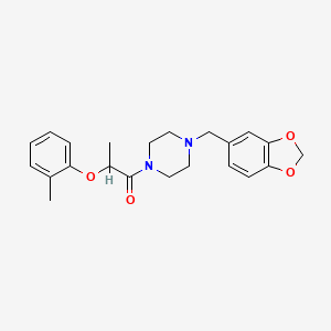 molecular formula C22H26N2O4 B4894597 1-(1,3-benzodioxol-5-ylmethyl)-4-[2-(2-methylphenoxy)propanoyl]piperazine 