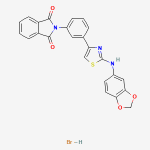 molecular formula C24H16BrN3O4S B4894622 2-{3-[2-(1,3-benzodioxol-5-ylamino)-1,3-thiazol-4-yl]phenyl}-1H-isoindole-1,3(2H)-dione hydrobromide 