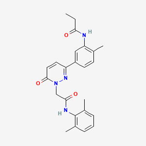 molecular formula C24H26N4O3 B4894639 N-[5-(1-{2-[(2,6-dimethylphenyl)amino]-2-oxoethyl}-6-oxo-1,6-dihydro-3-pyridazinyl)-2-methylphenyl]propanamide 
