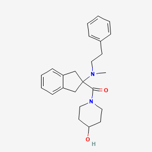 molecular formula C24H30N2O2 B4894647 1-({2-[methyl(2-phenylethyl)amino]-2,3-dihydro-1H-inden-2-yl}carbonyl)-4-piperidinol 