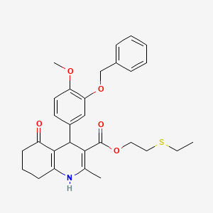 2-(ethylthio)ethyl 4-[3-(benzyloxy)-4-methoxyphenyl]-2-methyl-5-oxo-1,4,5,6,7,8-hexahydro-3-quinolinecarboxylate
