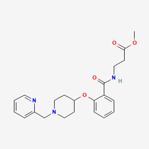 molecular formula C22H27N3O4 B4894777 methyl N-(2-{[1-(2-pyridinylmethyl)-4-piperidinyl]oxy}benzoyl)-beta-alaninate 