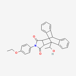 molecular formula C28H25NO4 B4894795 17-(4-ethoxyphenyl)-1-(1-hydroxyethyl)-17-azapentacyclo[6.6.5.0~2,7~.0~9,14~.0~15,19~]nonadeca-2,4,6,9,11,13-hexaene-16,18-dione 