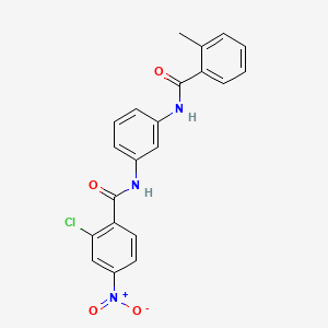 molecular formula C21H16ClN3O4 B4894819 2-chloro-N-{3-[(2-methylbenzoyl)amino]phenyl}-4-nitrobenzamide 