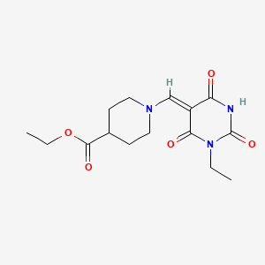 molecular formula C15H21N3O5 B4894846 ethyl 1-[(1-ethyl-2,4,6-trioxotetrahydro-5(2H)-pyrimidinylidene)methyl]-4-piperidinecarboxylate 