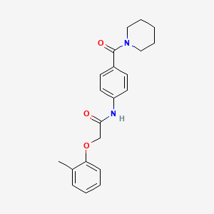 molecular formula C21H24N2O3 B4894857 2-(2-methylphenoxy)-N-[4-(1-piperidinylcarbonyl)phenyl]acetamide 