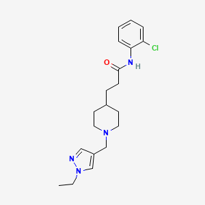 molecular formula C20H27ClN4O B4894861 N-(2-chlorophenyl)-3-{1-[(1-ethyl-1H-pyrazol-4-yl)methyl]-4-piperidinyl}propanamide 