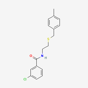 molecular formula C17H18ClNOS B4894862 3-chloro-N-{2-[(4-methylbenzyl)thio]ethyl}benzamide 