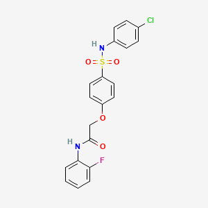 molecular formula C20H16ClFN2O4S B4894891 2-(4-{[(4-chlorophenyl)amino]sulfonyl}phenoxy)-N-(2-fluorophenyl)acetamide 