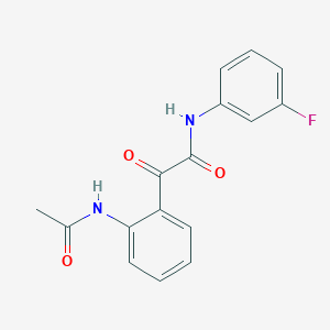 molecular formula C16H13FN2O3 B4894904 2-[2-(acetylamino)phenyl]-N-(3-fluorophenyl)-2-oxoacetamide 