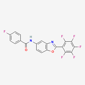 molecular formula C20H8F6N2O2 B4894939 4-fluoro-N-[2-(pentafluorophenyl)-1,3-benzoxazol-5-yl]benzamide 