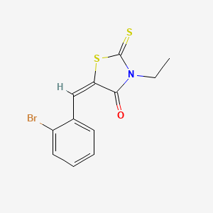 molecular formula C12H10BrNOS2 B4894974 5-(2-bromobenzylidene)-3-ethyl-2-thioxo-1,3-thiazolidin-4-one 