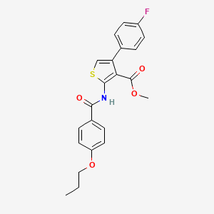 molecular formula C22H20FNO4S B4895006 methyl 4-(4-fluorophenyl)-2-[(4-propoxybenzoyl)amino]-3-thiophenecarboxylate CAS No. 350989-64-9