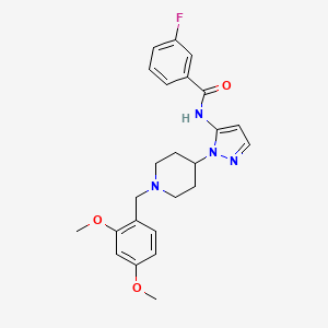 molecular formula C24H27FN4O3 B4895011 N-{1-[1-(2,4-dimethoxybenzyl)-4-piperidinyl]-1H-pyrazol-5-yl}-3-fluorobenzamide 