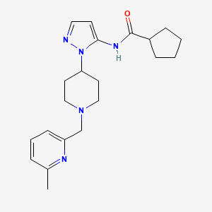 molecular formula C21H29N5O B4895023 N-(1-{1-[(6-methyl-2-pyridinyl)methyl]-4-piperidinyl}-1H-pyrazol-5-yl)cyclopentanecarboxamide 