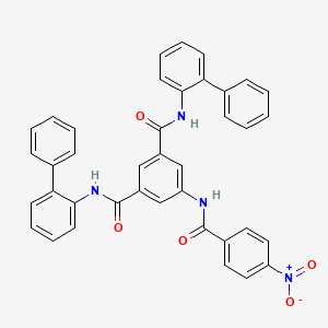molecular formula C39H28N4O5 B4895052 N,N'-di-2-biphenylyl-5-[(4-nitrobenzoyl)amino]isophthalamide 