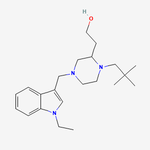 molecular formula C22H35N3O B4895068 2-{1-(2,2-dimethylpropyl)-4-[(1-ethyl-1H-indol-3-yl)methyl]-2-piperazinyl}ethanol 