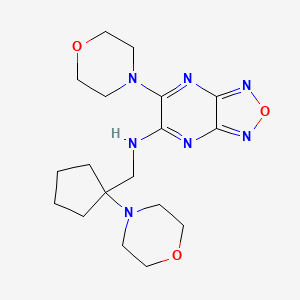 molecular formula C18H27N7O3 B4895075 6-(4-morpholinyl)-N-{[1-(4-morpholinyl)cyclopentyl]methyl}[1,2,5]oxadiazolo[3,4-b]pyrazin-5-amine 