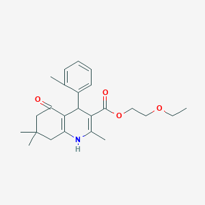 molecular formula C24H31NO4 B4895109 2-ethoxyethyl 2,7,7-trimethyl-4-(2-methylphenyl)-5-oxo-1,4,5,6,7,8-hexahydro-3-quinolinecarboxylate 