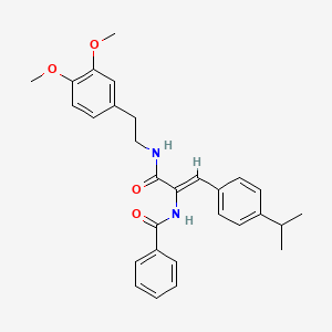 molecular formula C29H32N2O4 B4895129 N-[1-({[2-(3,4-dimethoxyphenyl)ethyl]amino}carbonyl)-2-(4-isopropylphenyl)vinyl]benzamide 