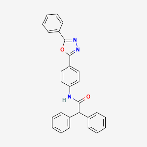 2,2-diphenyl-N-[4-(5-phenyl-1,3,4-oxadiazol-2-yl)phenyl]acetamide