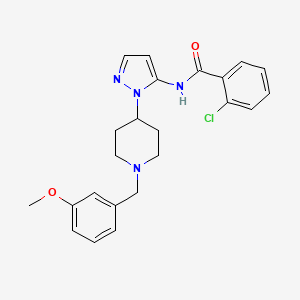 molecular formula C23H25ClN4O2 B4895146 2-chloro-N-{1-[1-(3-methoxybenzyl)-4-piperidinyl]-1H-pyrazol-5-yl}benzamide 