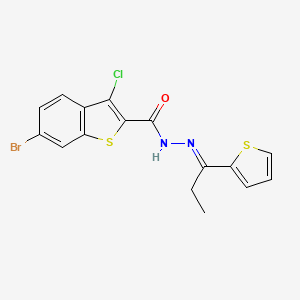 molecular formula C16H12BrClN2OS2 B4895148 6-bromo-3-chloro-N'-[1-(2-thienyl)propylidene]-1-benzothiophene-2-carbohydrazide 