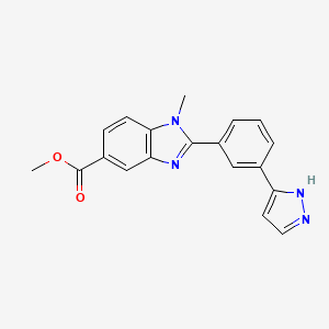 molecular formula C19H16N4O2 B4895164 methyl 1-methyl-2-[3-(1H-pyrazol-3-yl)phenyl]-1H-benzimidazole-5-carboxylate 