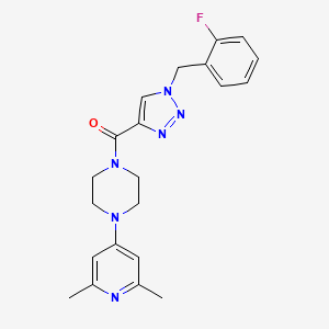 molecular formula C21H23FN6O B4895177 1-(2,6-dimethyl-4-pyridinyl)-4-{[1-(2-fluorobenzyl)-1H-1,2,3-triazol-4-yl]carbonyl}piperazine 