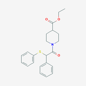 molecular formula C22H25NO3S B4895181 ethyl 1-[phenyl(phenylthio)acetyl]-4-piperidinecarboxylate 