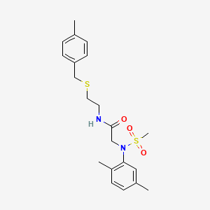 molecular formula C21H28N2O3S2 B4895208 N~2~-(2,5-dimethylphenyl)-N~1~-{2-[(4-methylbenzyl)thio]ethyl}-N~2~-(methylsulfonyl)glycinamide 