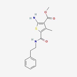 molecular formula C16H18N2O3S B4895261 methyl 2-amino-4-methyl-5-{[(2-phenylethyl)amino]carbonyl}-3-thiophenecarboxylate 
