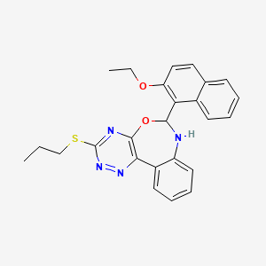 molecular formula C25H24N4O2S B4895285 6-(2-ethoxy-1-naphthyl)-3-(propylthio)-6,7-dihydro[1,2,4]triazino[5,6-d][3,1]benzoxazepine 