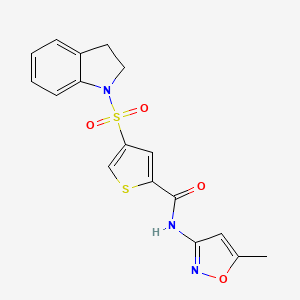 molecular formula C17H15N3O4S2 B4895308 4-(2,3-dihydro-1H-indol-1-ylsulfonyl)-N-(5-methyl-3-isoxazolyl)-2-thiophenecarboxamide 