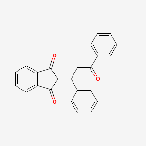 B4895315 2-[3-(3-methylphenyl)-3-oxo-1-phenylpropyl]-1H-indene-1,3(2H)-dione CAS No. 5301-21-3