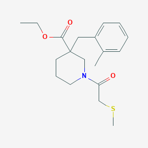 molecular formula C19H27NO3S B4895320 ethyl 3-(2-methylbenzyl)-1-[(methylthio)acetyl]-3-piperidinecarboxylate 