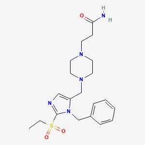 3-(4-{[1-benzyl-2-(ethylsulfonyl)-1H-imidazol-5-yl]methyl}-1-piperazinyl)propanamide