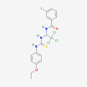 molecular formula C18H17Cl3IN3O2S B4895344 3-iodo-N-[2,2,2-trichloro-1-({[(4-ethoxyphenyl)amino]carbonothioyl}amino)ethyl]benzamide 