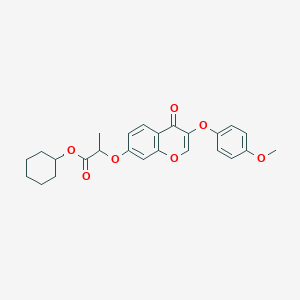 molecular formula C25H26O7 B4895350 cyclohexyl 2-{[3-(4-methoxyphenoxy)-4-oxo-4H-chromen-7-yl]oxy}propanoate 