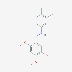 molecular formula C17H20BrNO2 B4895356 (5-bromo-2,4-dimethoxybenzyl)(3,4-dimethylphenyl)amine 