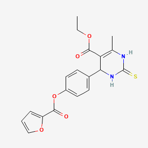 molecular formula C19H18N2O5S B4895365 ethyl 4-[4-(2-furoyloxy)phenyl]-6-methyl-2-thioxo-1,2,3,4-tetrahydro-5-pyrimidinecarboxylate CAS No. 6240-68-2