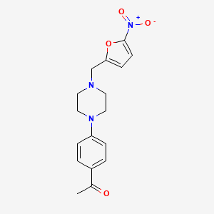 molecular formula C17H19N3O4 B4895367 1-(4-{4-[(5-nitro-2-furyl)methyl]-1-piperazinyl}phenyl)ethanone 