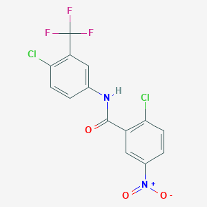 molecular formula C14H7Cl2F3N2O3 B4895393 2-chloro-N-[4-chloro-3-(trifluoromethyl)phenyl]-5-nitrobenzamide 